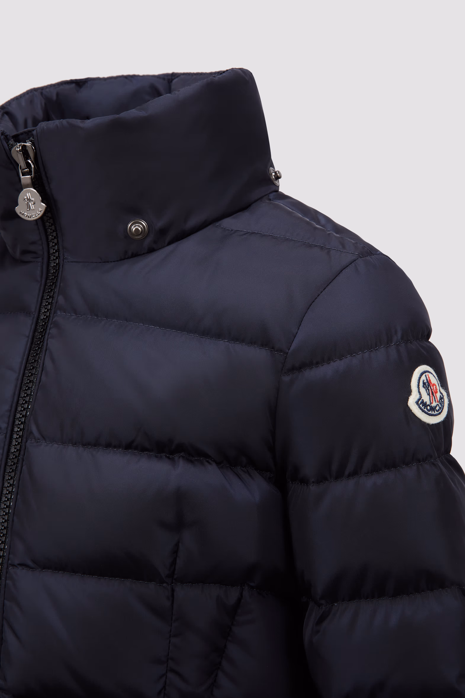 Charpal Hooded Long Down Jacket Girl Night Blue Moncler 4